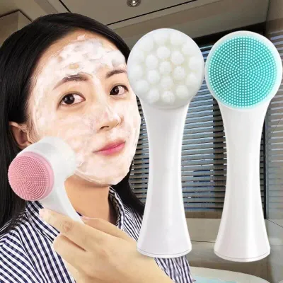 Double-Sided Silicone Face Cleansing Brush (1 pc)